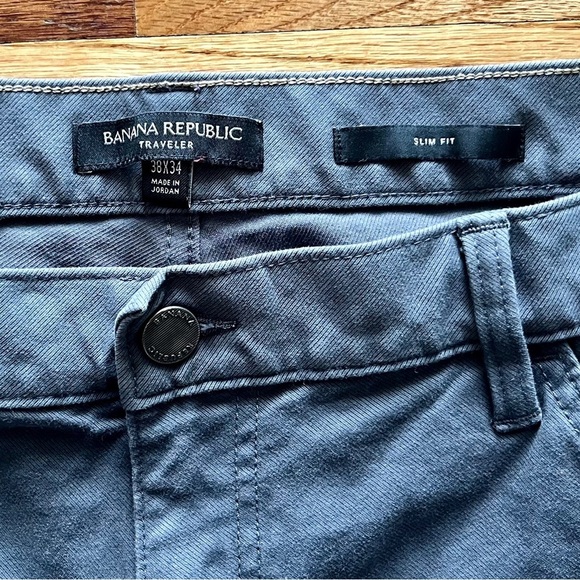 BANANA REPUBLIC - Men’s Slim Fit Traveler Pant Grey 38 x 34 - Picture 2 of 5